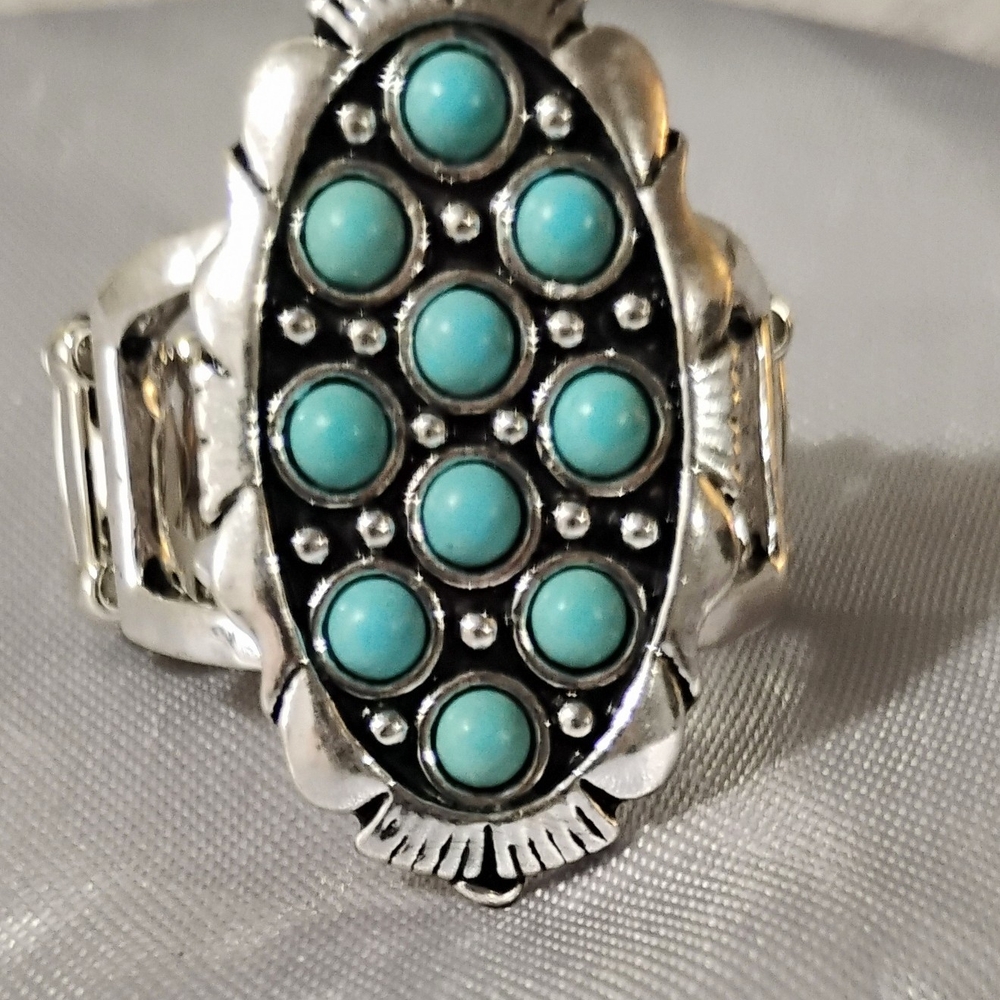 Silver and Turquoise Women's Ring